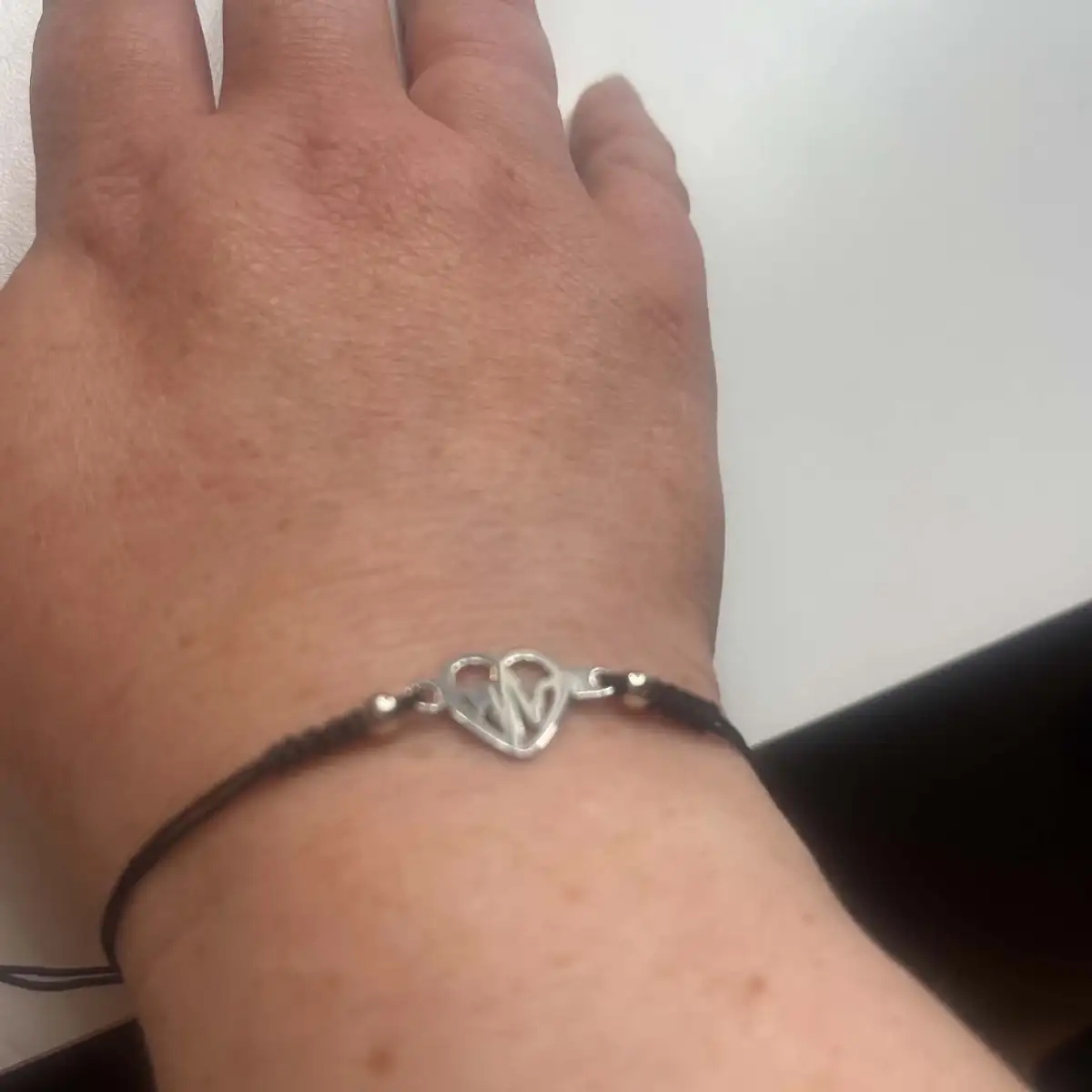 bracelet reglable avec corde coeur avec battement