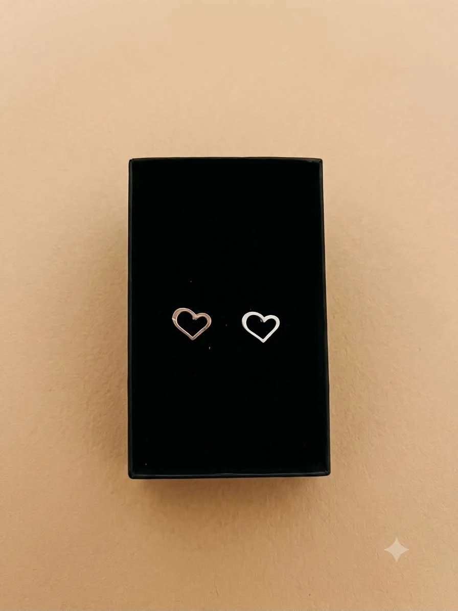 boucle d'oreil coeur argent