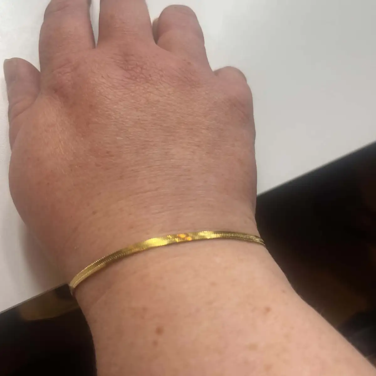 bracelet plat or en acier inoxydable